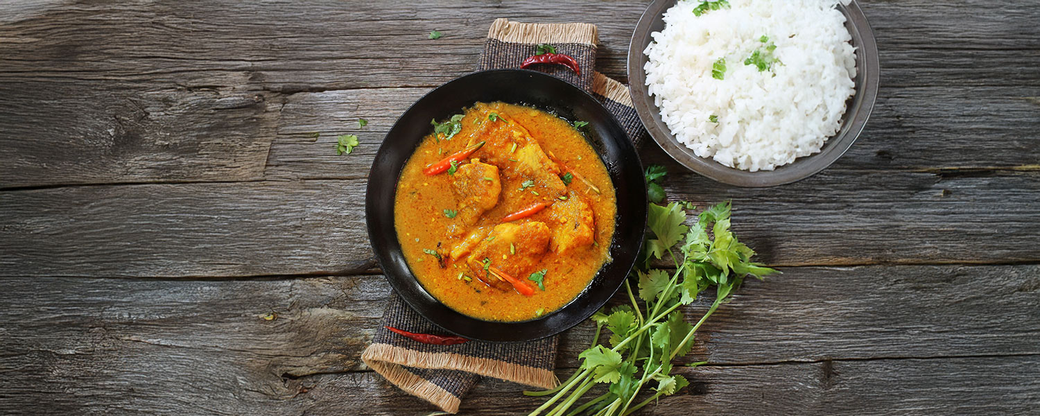 Grenadier au curry jaune et lait de coco